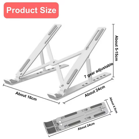 7 Levels Adjustable Laptop Stand Foldable Portable Notebook Bracket Support Base ABS Holder for Macbook Lenovo Laptop Air Pro 8 best sales lenovo laptop accessories - №5