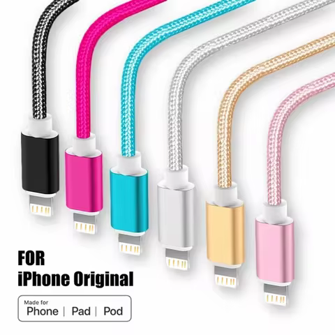 Metal Nylon Braided USB Charger Cable for iPhone 14 8 7 6S Plus X XR XS 11 12 13 Pro Max iPad 9 Fast Charging Data Cord 1m 2m 3m 6 best sales touch screen for ipad mini 5 - №3