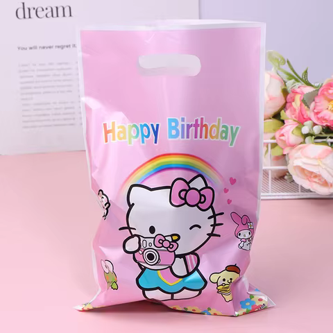 Hello Kitty Birthday Party Decoration Plastic Gift Bags Kuromii Candy Box Cinnamorooll Baby Shower Girls Party Supplies Decor 10 best sales hello kitty packaging - №10