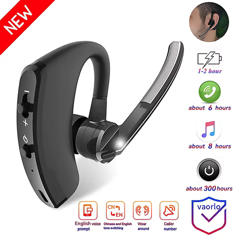 NEW V8 Bluetooth Earphone Wireless Stereo HD Headphones V9 Bluetooth Hands In Car Kit With Mic For iPhone Samsung Huawei Phone 10 best sales apple iphone handsfree - №7