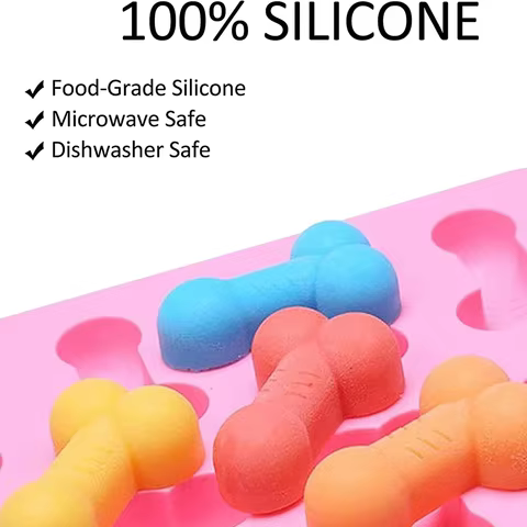 Funny Dicks Chocolate Mould Ice Cube Tray Adult Party Genitals Dessert Sexy Penis Chest Silicone Cake Mold Baking Cake Tools 10 best sales chocolate penis mould - №4
