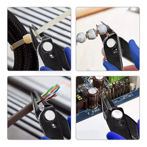 170 Wire Cutter DIY Trimmer Diagonal Side Cutting Cable Nippers Red Blue Pliers Hand Mini Snips Flush Nipper Trimmer Hand Tools 10 best sales self cut system - №8