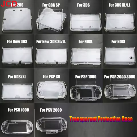1pcs Clear Crystal Shell For 2DS 3DS XL LL New 3DS XL NDSL NDSI XL PSP GO PSV 1000 2000 3000 Protective Cover Shell For GBA SP 8 best sales psp go clear shell - №8