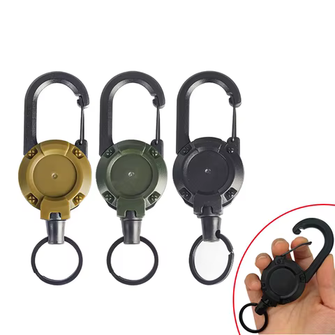 1-20PCS Outdoor Retractable Key Chain Mountaineering Buckle Key Chain Anti-loss Anti-theft High Rebound Metal Easy To Pull 6 best sales retractable keychain - №6