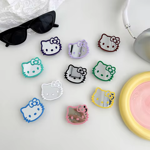Sanrio Hello Kitty Phone Airbag Holder Mirror Colored Retractable Phone Stander Stretchable Desktop Holder Back Sticker Gifts 10 best sales sanrio desk - №8