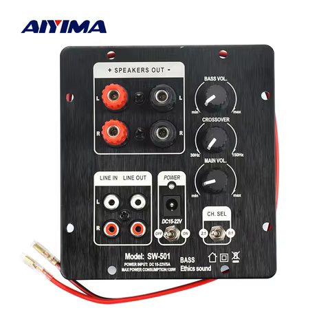 AIYIMA 2.1 Digital Subwoofer SMD Integrated Amplifier Audio Board Independent 2.0 Channel Output Home Sound Speaker Amplifier 10 best sales gigaworks t3 volume - №9