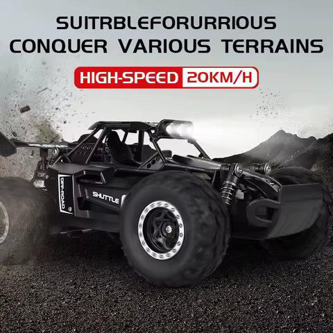 Remote Control Car RC Drift Racing 1:16 Vehicle Off Road Alloy 2.4G Radio High-Speed Trucks With LED Light Climbing Gift Kid Toy 10 best sales 1 16 rc car - №1
