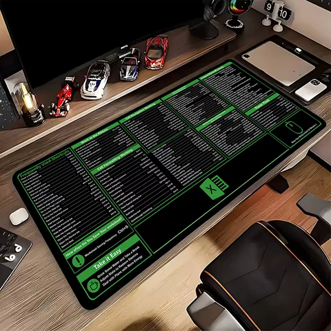 Excel Shortcuts Office Shortcuts Mouse Pad Large Extended Keyboard Mousepad Gaming Desk Mat Stitched Edge Non-Slip Rubber 80x30 10 best sales mousepad 80x30 - №7