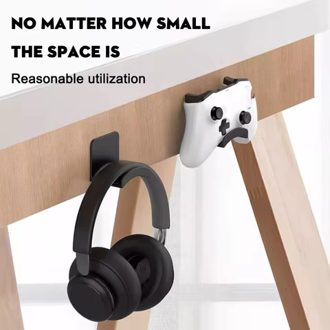 Universal Wall Mounted Headphone Stand Gaming Controller Holder Headset Display Rack Under Desk Hanger Hook For Earphone Bracket 8 best sales looking for alaska - №5