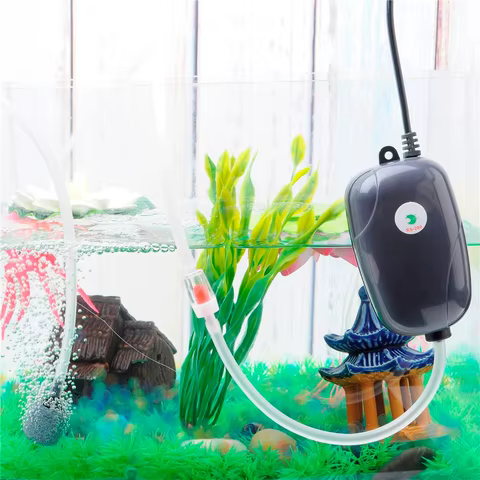 Aquarium Air Pump Fish Tank Mini Compressor Single Double Outlet with Check Valve Tube Aquatic Accessories 220V 3W 5W 10 best sales aquarium air compressor - №6