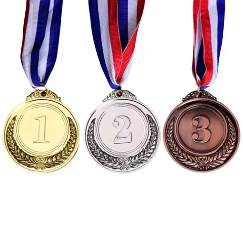 Gold Silver Bronze Metal Award Medals Winner Reward Football Competition Prizes for Sports Academics or Any Competition Diamete 8 best sales medals - №5