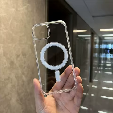 Clear Magnetic Circle Phone Case For iPhone 16 15 14 13 12 11 Pro Max XS XR 8 Plus For Magsafe Magnetic Wireless Charging Cases 10 best sales phone case iphone xs - №7