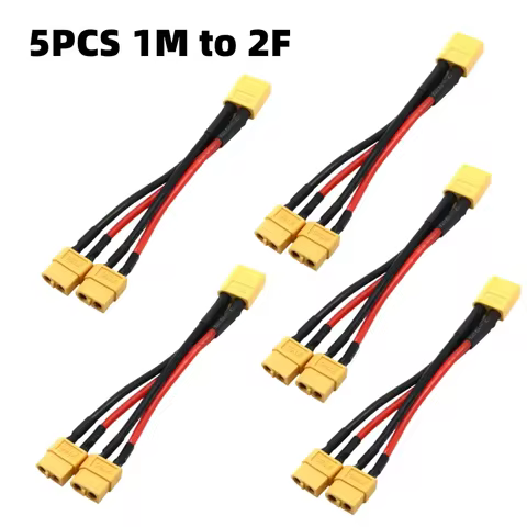 Silicon wire XT60 parallel battery connector male/female cable double extension Y splitter/RC battery motor with 3 way 14AWG 8 best sales drone dji phantom 3 - №7