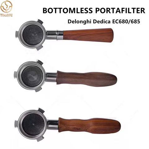 51mm 3 Ears Coffee Bottomless Portafilter Naked Filter Holder Fits DeLonghi Dedica EC680/EC685 SMEG, EUPA Espresso Machines 10 best sales delonghi ec685 accessories - №10