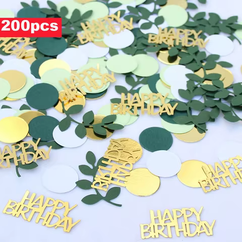 200Pcs Sage Green Confetti, Baby Shower Glitter Confetti Birthday Party Table Confetti for Wedding Nursery Decor Supplies 12 best sales confetti wedding - №10