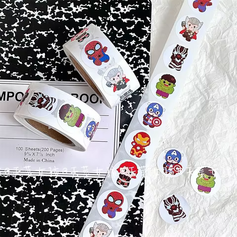500pcs Disney Marvel Avengers Super Hero Roll Stickers DIY Skateboard Laptop Motorcycle Phone Decoration Stiker Reward Gift Toys 10 best sales paperduck - №8