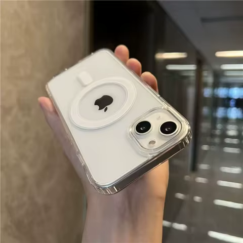 Clear Magnetic Circle Phone Case For iPhone 16 15 14 13 12 11 Pro Max XS XR 8 Plus For Magsafe Magnetic Wireless Charging Cases 6 best sales zyxel - №2