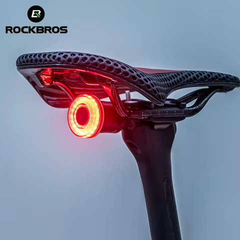 ROCKBROS Smart Bike Tail Light Bicycle Rear Lights IPX6 Waterproof Bike Lights for Night Riding with Type C Rechargeable 10 best sales car flag holder - №10