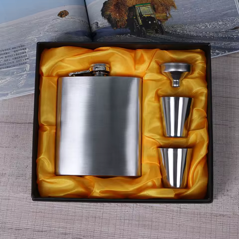 8oz Outdoors Portable Pocket Hip Flask Stainless Steel Whisky Flask Drink Alcohol Container Gift Box Vodka Drinking Bottle Tools 12 best sales alcohol pocket bottle - №2