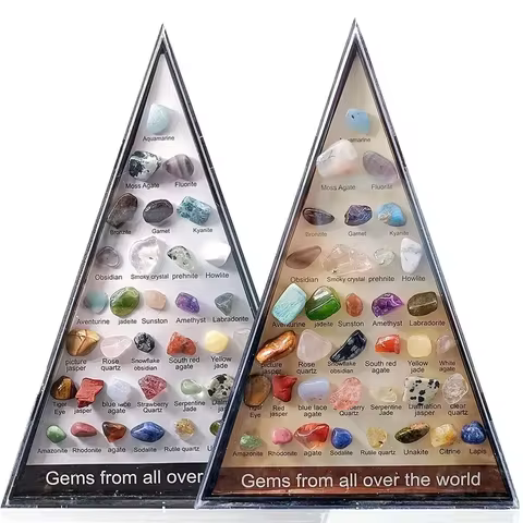 36 PCS/Box Natural Healing Crystals Mineral Specimens Irregular Tumbled Stones Rock Collection Box For Kids Research Teaching 12 best sales natural crystals - №12