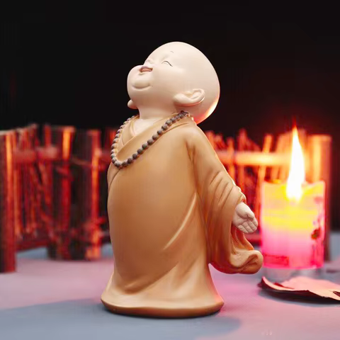 Little Monk Figurine Mini Monk Statue Cute Buddha Monk Statue Adorable Baby Little Monk Decoration Creative Little Monk Ornament 6 best sales buddha shop - №3