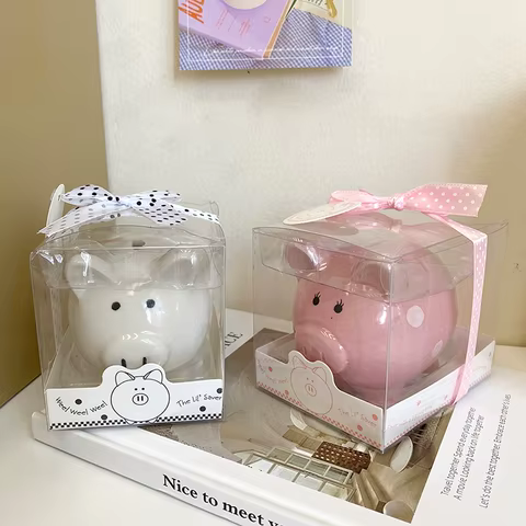 Creative Pig Piggy Bank Ceramics Deposit Jar Saving Box Coin Cash Saving Box for Kids Desk Ornament Accessorie Birthday Gifts 12 best sales large ceramic piggy bank - №12