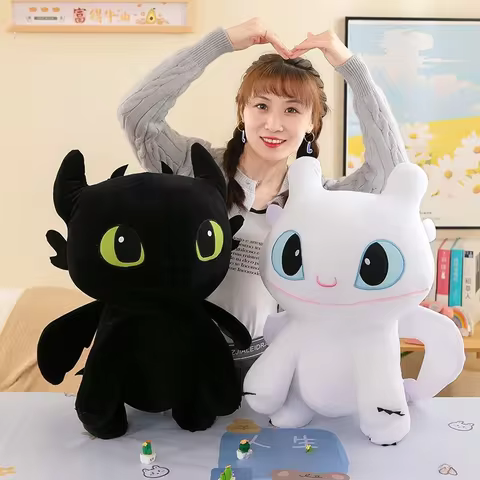 Toothless Dragon Plush Body Pillow Cute Cartoon Stuffed Cushion Soft Kawaii Decorative Body Pillow Sleeping Back Cushion Decor 10 best sales how to train a dragon - №7