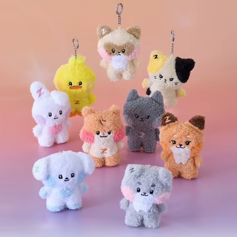 Kpop ZB1 Doll Keychain 12CM Zeroni Cartoon Cute Plush Doll Pendant Bag Accessories Key Ring ZhangHao HanBin Ricky Fans Gift 12 best sales pendant plush - №10