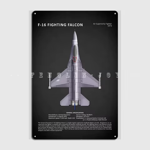 The F16 Fighting Falcon Metal Plaque Poster Cinema Living Room Pub Garage Funny Mural Painting Tin Sign Posters 6 best sales f16 fighting falcon - №5