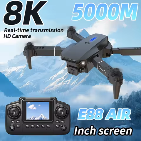 KBDFA 2025 New E88 Air With Screen-Controlled Lighting Mini Drone 4K Untal 2 Camera Optical Flow Remote Control Aircraft 8 best sales sg906 - №3