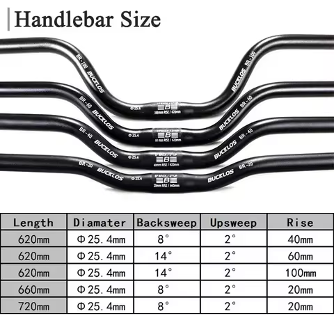 BUCKLOS Mountain Bike Handlebar 31.8mm 25.4mm Bicycle Riser Bar 620/660/720/780mm Aluminum Alloy MTB Handlebar Cycling Parts 6 best sales costco eyeglass frames - №4