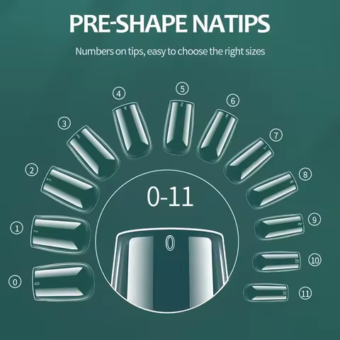 NAILPOP Soft Gel Nail Tips 600PCS Pre-Buff Full Cover Coffin Almond Oval Shaped Nail Extenison Tips Half Matte Gel X Fake Nails 12 best sales coffin press on nails - №7