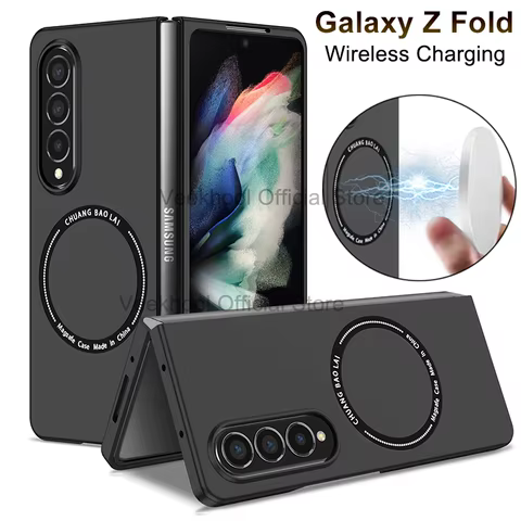 Case for Galaxy Z Fold 5 3 4 2 1 Magnetic Wireless Charging Drop Protection Anti Scratch Hard Cover Case for Z Fold Black Green 10 best sales samsung z fold 4 cover - №7