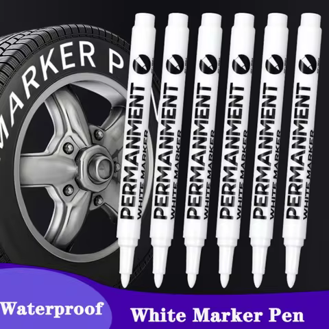 3/6 Pcs Acrylic Paint White Marker White Paint Pen for Rock Painting Stone Ceramic Glass Wood Tire Fabric Metal Canvas 10 best sales white marker pen - №7