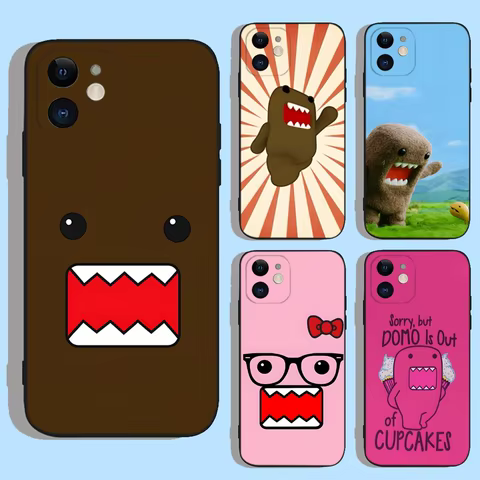 Domo-kun Phone Case For Apple iPhone 15,14,13,12,11,XS,XR,X,8,7,Pro,Max,Plus,mini Silicone Black Cover 8 best sales domo phone case - №8