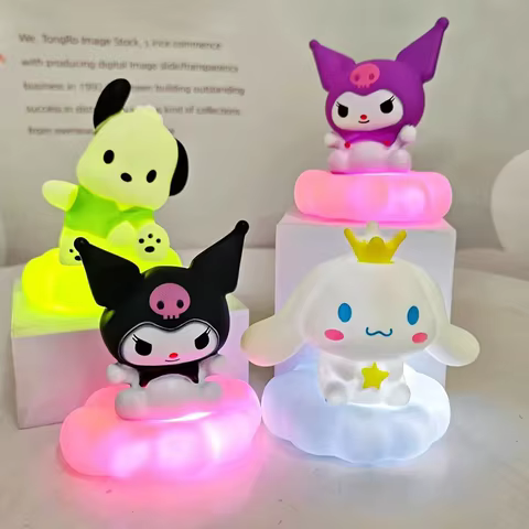 New Kawaii Sanrios Night Light Enamel Cloud Cartoon Kuromi Cinnamoroll Pochacco Small Table Light Illuminating Decoration 8 best sales chococat plush - №6