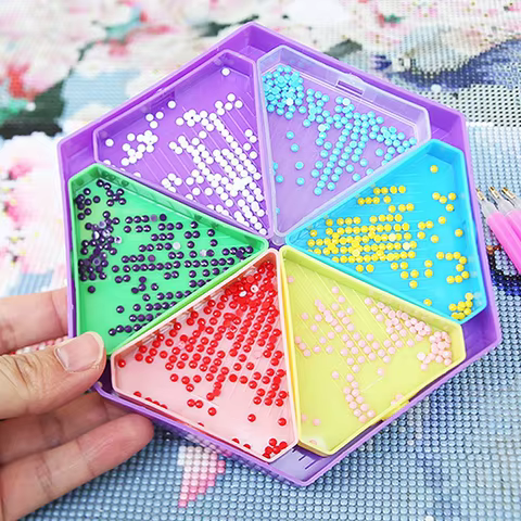New Removable 6 Slots Diamond Painting Storage Containers Trays, Diamond Painting Accessories Lardge Diamond Painting Trays 6 best sales diamond painting plateau - №1
