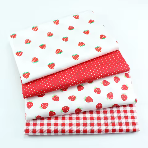 160x 50cm Red Cartoon Fruit Strawberry Printed Fabric, Baby Bedding Quilt Sleeping Bag Cotton-Padded Clothes Cotton Twill Cloth 12 best sales tomato fabric - №12