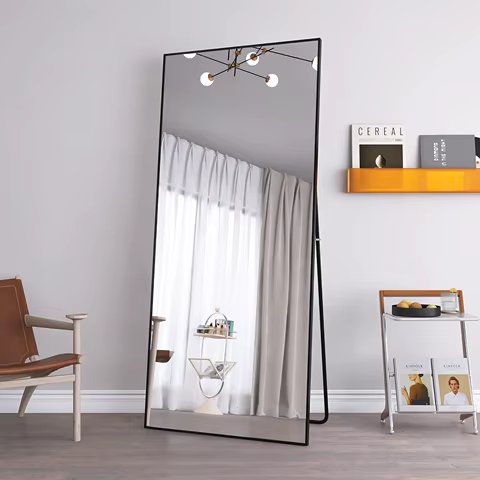 1800X800mm tempered glass full length mirror floor mirror hanging vertical or tilted bedroom mirror wall mounted mirror 12 best sales floor length mirror - №3