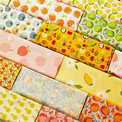 145x50cm Cotton Chino Fruit Pineapple Strawberry Peach Dress Cloth, Bed Sheet Tablecloth Handmade Shell Fabric 12 best sales tomato fabric - №10