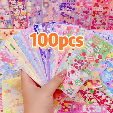 Kawaii Stickers for Kids Cute Stationary Aesthetic Diary Decoration Art Supplies Stickers for Scrapbooking Lot Korean Paper Desk 6 best sales duck stationary - №1