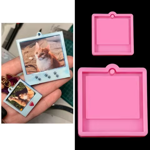 Photo Frame Epoxy Resin Keychain Mold Cat Dog Tag Pendant Silicone Mould For DIY Casting Crafts Jewelry Making Accessories 10 best sales silicon resin - №5