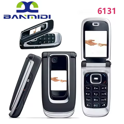 Unlocked Original 6131 Flip Mobile Cell Phone 2G GSM 850/900/1800/1900 Cellphone Arabic Russian Hebrew Keyboard. Made in Finland 10 best sales nokia 6120 classic - №8