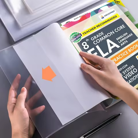 10PCS A4/16K/A5 Transparent Plastic Book Cover Self-Adhesive Closure Waterproof and Wear-Resistant Books PVC ProtectiveCover 12 best sales field notes cover - №11