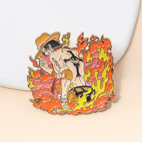 Anime Ace Enamel Brooch Hot-blooded Man Pin Japanese Sailing Story Cosplay Props Fans Gift Men Women Backpack Jewelry 8 best sales ace pin - №3