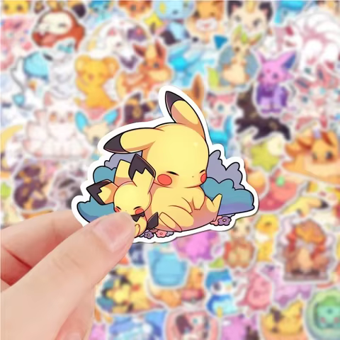 10/30/50/100pcs Cute Anime Pokemon Stickers Kawaii Pikachu Eevee Cartoon Decals DIY Laptop Car Skateboard Cool Kids Sticker Toys 8 best sales eve pokemon - №4