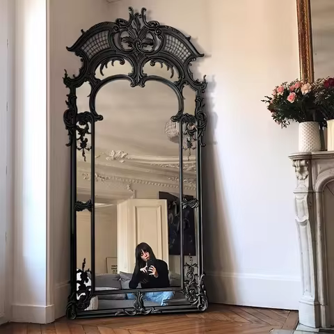 Art Irregular Gold Mirror Large Modern Hall Floor Aesthetic House Living Room Mirrors Full Body Gothic Espejo Room Decoration 12 best sales floor length mirror - №2