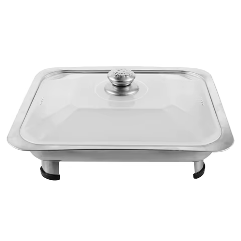Chafing Dish Buffet Set Stainless Steel Rectangular Chafers Cover Lid Buffet Server Food Warmer Catering Pan Hot Steam with Lid 10 best sales chafing dishes - №4