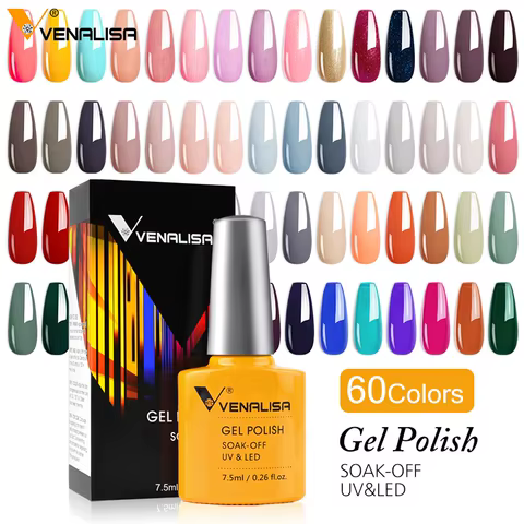 Luxury Color Nail Gel Venalisa Gel Nail Polish Lacquer Soak Off UV LED Long Lasting Nail Gel Varnish Good Price Super Gel Polish 12 best sales vanelisa gel polish - №1