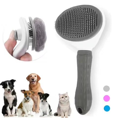 Pet Dog Brush Cat Comb Self Cleaning Pet Hair Remover Brush For Dogs Cats Grooming Tools Pets Dematting Comb Dogs Accessories 8 best sales maltese dog accessories - №2